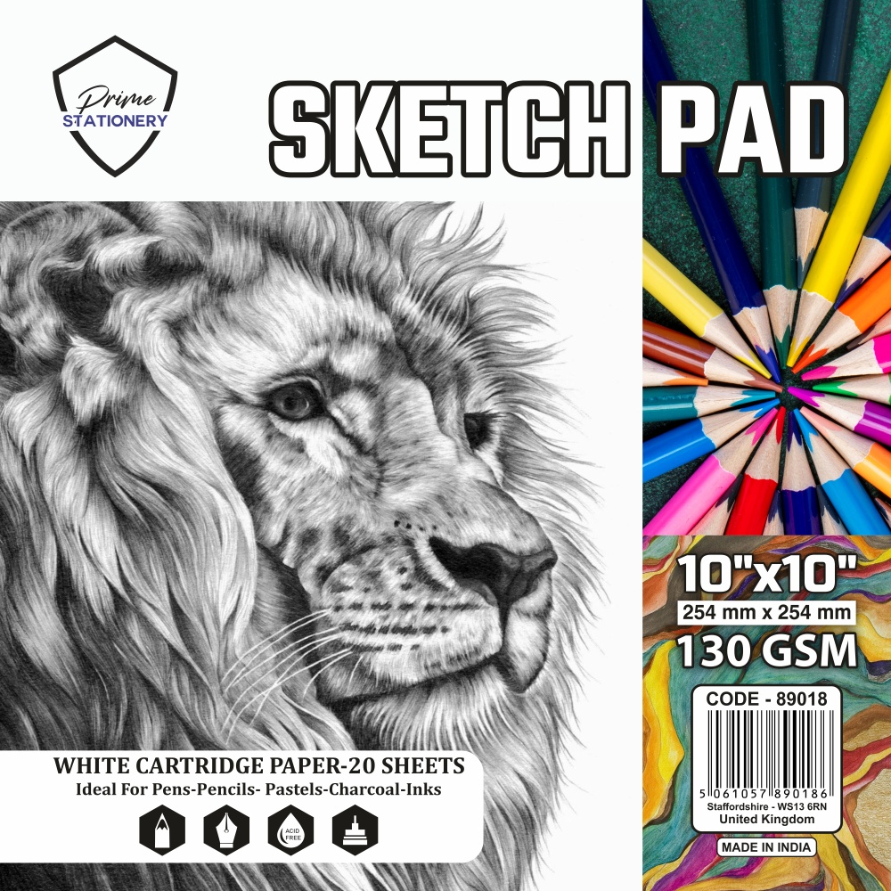 Prime 10'' x 10'' Sketch Pad 130gsm 20 Sheets